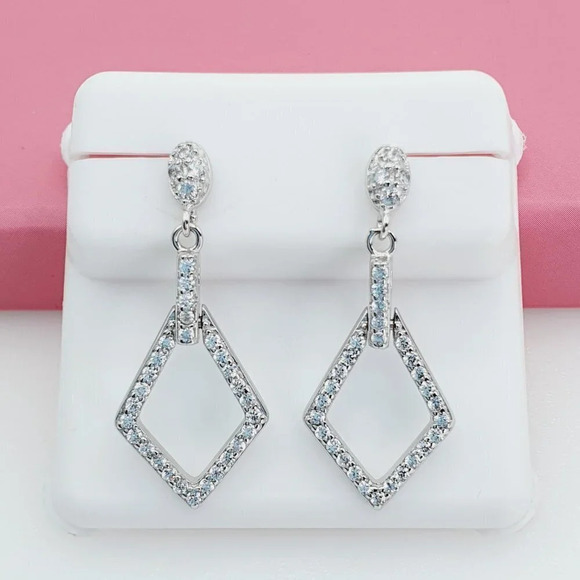 - "925 Sterling Silver Cubic Zirconia Earrings, U19254683 - Picture 1 of 10